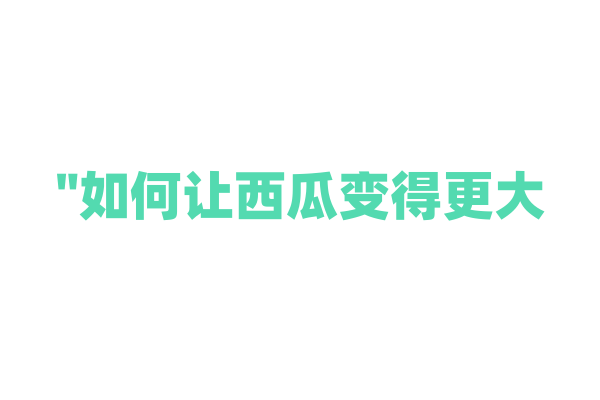 "如何让西瓜变得更大？"